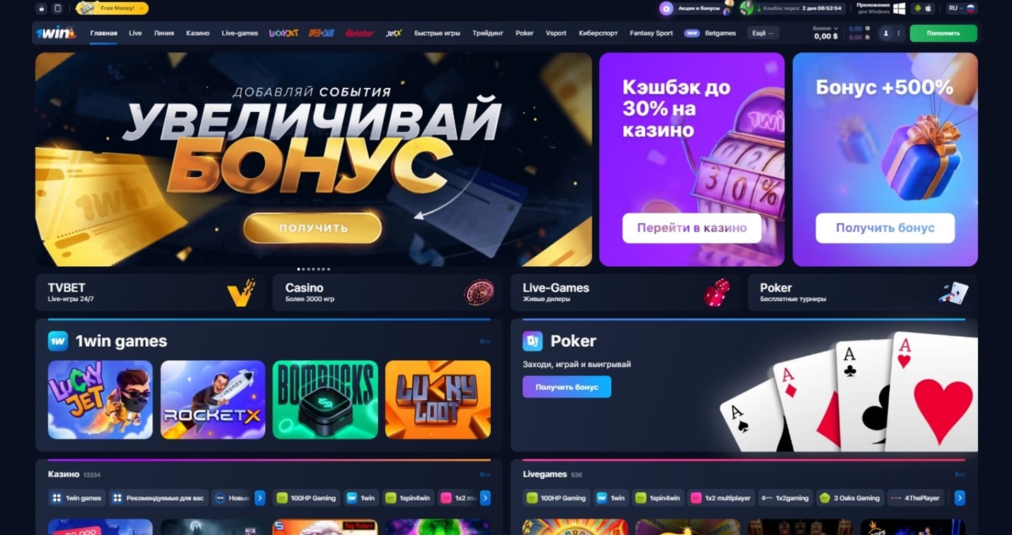 Reseña del sitio oficial del casino 1Win